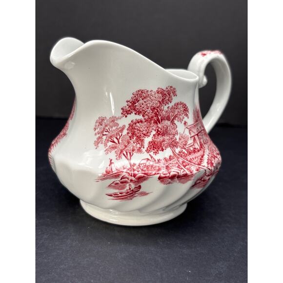 Vintage Ironstone Swinnetons THE FERRY Pink Creamer Transferware - Picture 7 of 13